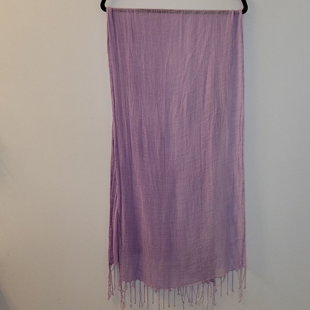 Reitman's Purple Scarf with Fringe Detail